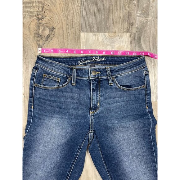 Universal Thread Mid Rise Skinny Jeans 6 28R Blue Denim 30" Inseam - Picture 6 of 8